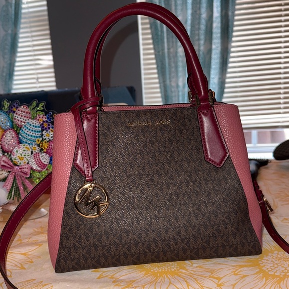 Michael Kors Handbags - Michael Kors Red and Brown Satchel